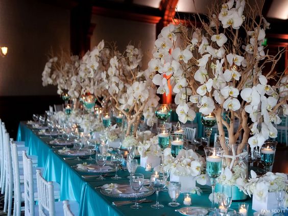 tiffany-blue-and-white-tabletop-manzanita-and-orchids