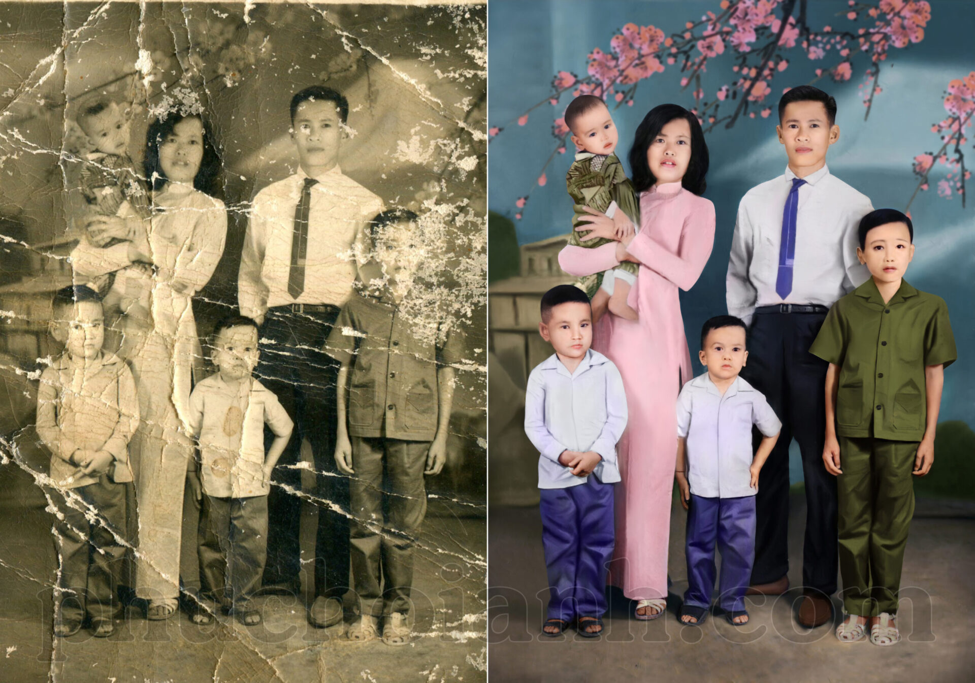 Phục Chế Ảnh Cũ Ghép Ảnh Gia Đình – Giá Hợp Lý Chất Lượng Cao