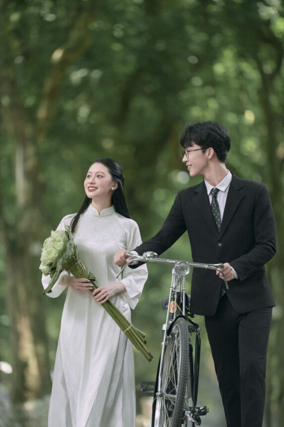 Chụp ảnh couple áo dài chân dung cho dịp kỷ niệm tình yêu 2026