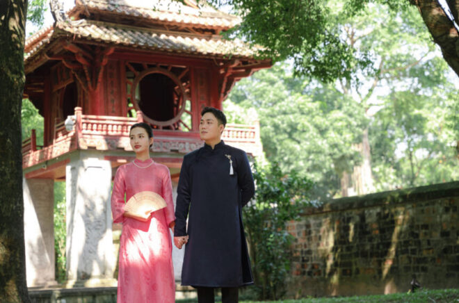Chụp ảnh couple áo dài chân dung cho dịp kỷ niệm tình yêu 2026